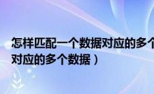 怎样匹配一个数据对应的多个数据类型（怎样匹配一个数据对应的多个数据）