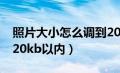 照片大小怎么调到20kb（如何调整照片大小20kb以内）