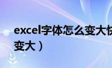 excel字体怎么变大快捷键（excel字体怎么变大）