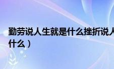 勤劳说人生就是什么挫折说人生就是什么（勤劳说人生就是什么）