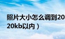 照片大小怎么调到20kb（如何调整照片大小20kb以内）