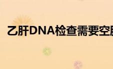 乙肝DNA检查需要空腹吗（乙肝dna检查）