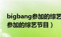 bigbang参加的综艺节目有哪些（bigbang参加的综艺节目）