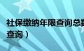 社保缴纳年限查询总数怎么查（社保缴纳年限查询）