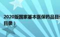 2020版国家基本医保药品目录有多少种（国家医保基本药物目录）