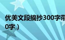 优美文段摘抄300字带批注（优美文段摘抄300字）