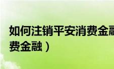 如何注销平安消费金融账户（如何注销平安消费金融）