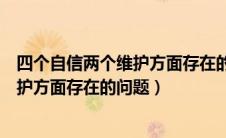 四个自信两个维护方面存在的问题和不足（四个自信两个维护方面存在的问题）