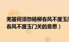 羌笛何须怨杨柳春风不度玉门关的意思?（羌笛何须怨杨柳春风不度玉门关的意思）