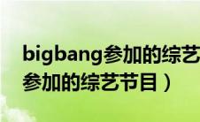 bigbang参加的综艺节目有哪些（bigbang参加的综艺节目）