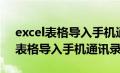 excel表格导入手机通讯录没有名字（excel表格导入手机通讯录）