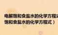 电解饱和食盐水的化学方程式反应条件为什么是电解（电解饱和食盐水的化学方程式）