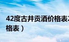 42度古井贡酒价格表2023（42度古井贡酒价格表）