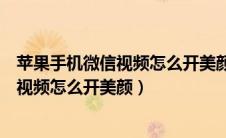 苹果手机微信视频怎么开美颜视频聊天功能（苹果手机微信视频怎么开美颜）