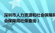 深圳市人力资源和社会保障局官网查询（深圳人力资源和社会保障局社保查询）