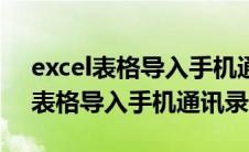 excel表格导入手机通讯录没有名字（excel表格导入手机通讯录）