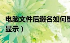 电脑文件后缀名如何显示（电脑文件后缀怎么显示）