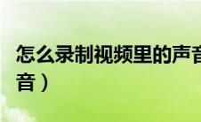 怎么录制视频里的声音（如何录制视频中的声音）