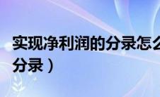 实现净利润的分录怎么写（实现净利润的会计分录）