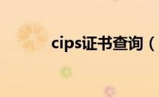 cips证书查询（cips证书有用）