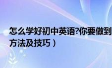 怎么学好初中英语?你要做到这几点!（如何学好初中英语的方法及技巧）