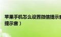 苹果手机怎么设置微信提示音个人（苹果手机怎么设置微信提示音）