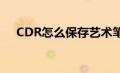 CDR怎么保存艺术笔触（cdr怎么保存）