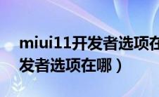 miui11开发者选项在哪里打开（MIUI11开发者选项在哪）