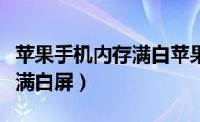 苹果手机内存满白苹果怎么办（苹果手机内存满白屏）