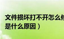 文件损坏打不开怎么修复（电脑文件夹打不开是什么原因）