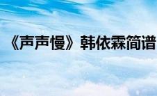 《声声慢》韩依霖简谱（声声慢崔开潮简谱）