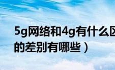 5g网络和4g有什么区别（5g网络和4g网络的差别有哪些）