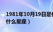 1981年10月19日是什么星座（10月19日是什么星座）