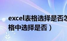 excel表格选择是否怎么设置颜色（excel表格中选择是否）