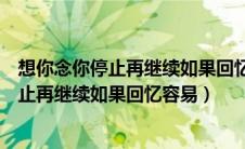 想你念你停止再继续如果回忆容易是什么歌曲（想你念你停止再继续如果回忆容易）