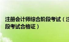 注册会计师综合阶段考试（注册会计师全国统一考试专业阶段考试合格证）