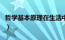 哲学基本原理在生活中的体现（哲学基本原理）