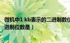 微机中1 kb表示的二进制数位数是（微机中1k字节表示的二进制位数是）