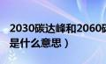 2030碳达峰和2060碳中和（碳达峰和碳中和是什么意思）