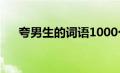 夸男生的词语1000个（夸男生的词语）