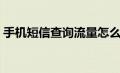 手机短信查询流量怎么查询（手机短信查询）