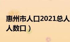 惠州市人口2021总人数口（惠州人口2021总人数口）