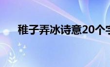 稚子弄冰诗意20个字（稚子弄冰诗意）