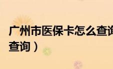 广州市医保卡怎么查询余额（广州医保卡余额查询）