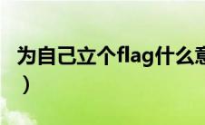 为自己立个flag什么意思（立个flag什么意思）