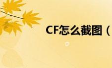 CF怎么截图（cf怎么截图）