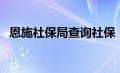 恩施社保局查询社保（恩施社保查询系统）