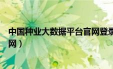 中国种业大数据平台官网登录入口（中国种业大数据平台官网）