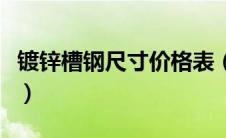 镀锌槽钢尺寸价格表（镀锌槽钢规格型号尺寸）