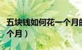 五块钱如何花一个月的流量（五块钱如何花一个月）